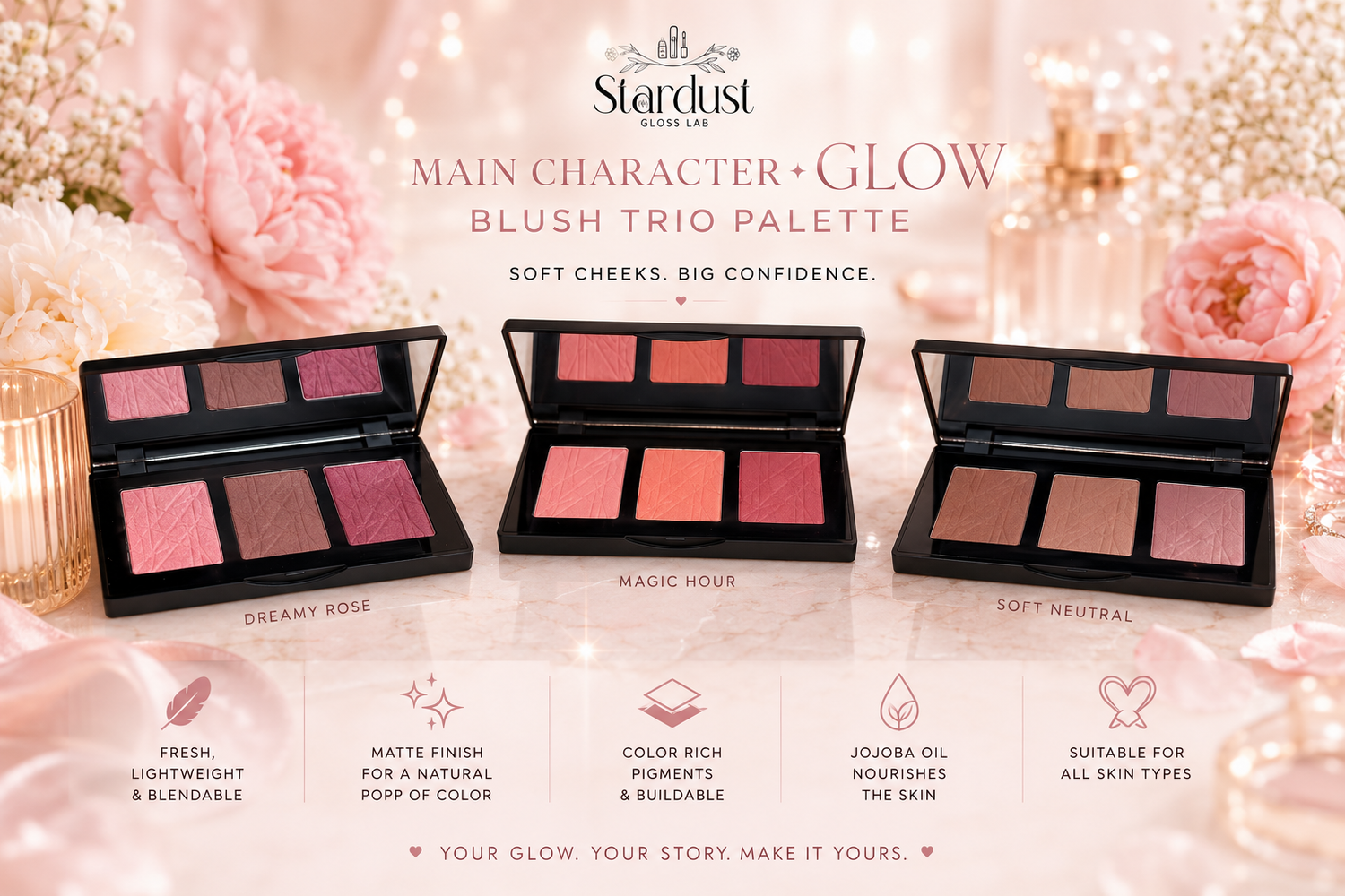 Main Character Glow Blush Trio